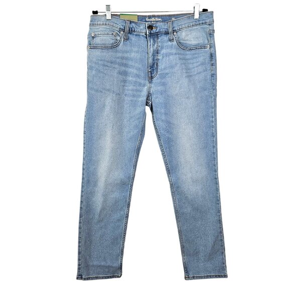 Goodfellow & Co Mens Slim Straight Fit Light Wash Denim Jeans W34 x L30 - Picture 3 of 10
